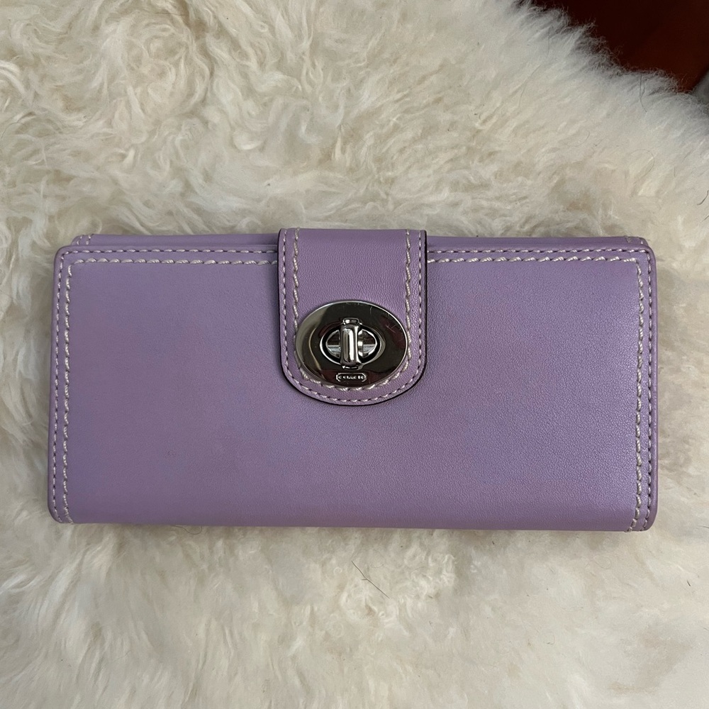 Lilac Leather Coach Wallet